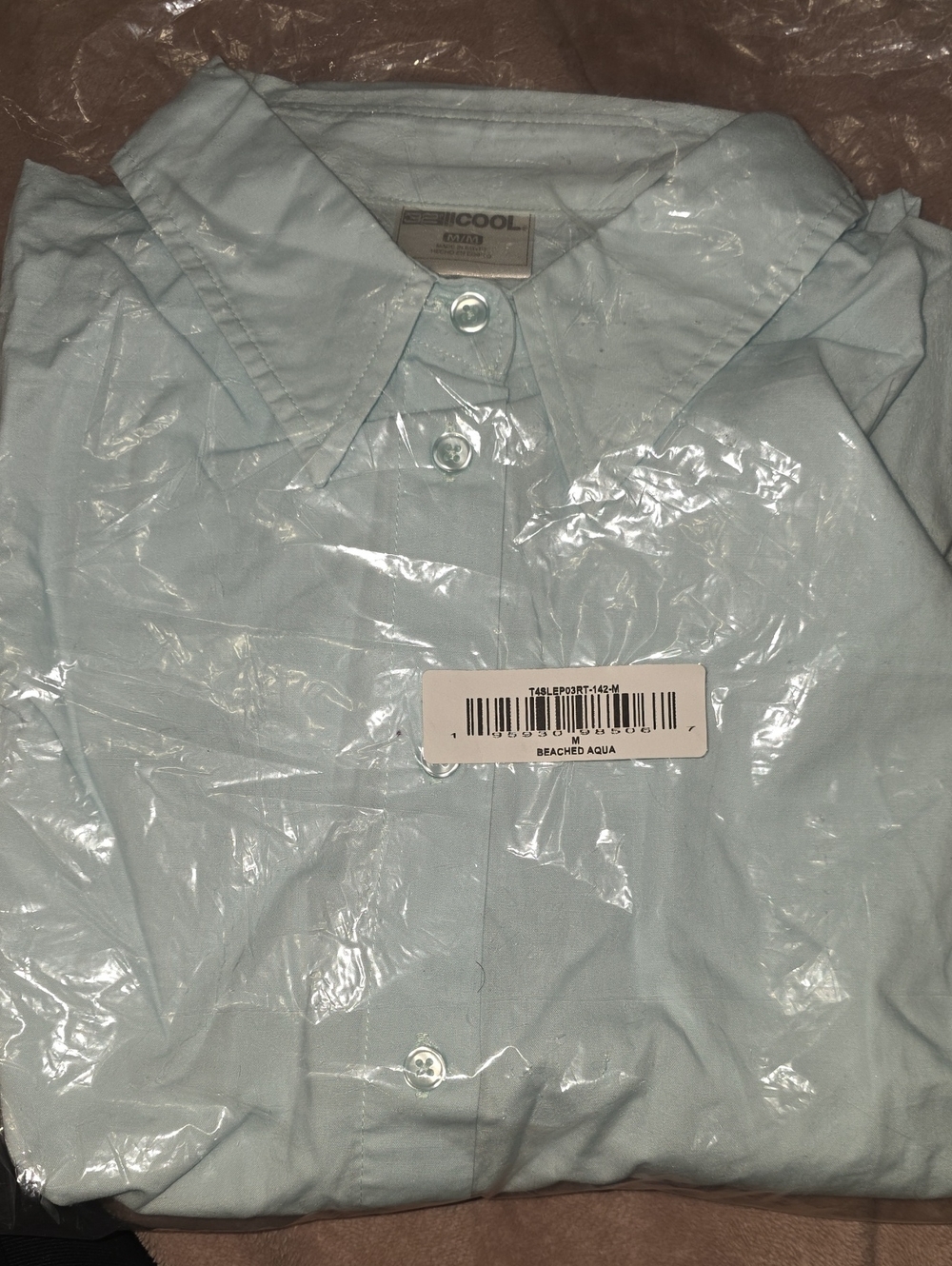 32 Degrees Women’s Light Aqua Button-Up Dress Shirt
